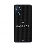Coque Maniacase pour pour Oppo A16s maserati blanc fond carbonne juoda