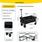 Gamintojo sulankstomas lauko stovyklavimo krep&scaron;elis: Didelis pikniko priekaba ir vaikų gulimas vežimėlis 80L small, universal wheel