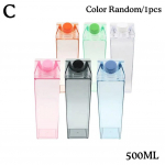 1000ml500ml Pieno pakelio vandens butelis Skaidrus plastikas Ne&scaron;iojama skaidri dėžutė Pieno arbatai Sulčių buteliams Gėrimo puodelis Buteliai R2V1