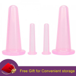 Jar Vacuum Cupping Cans for Massage silicone Suction Cup Chinese Suction Cups Face Massage Cans Anti Cellulite Anti-wrinkl rožinė
