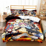 3D Anime Fairy Tail Patalynės Komplektas Lova Trijų dalių Komplektas Antklodės Užvalkalas Viengulė Dvigulė Lova Karalienės Dydžio Antklodės Užvalkalų Komplektas Suaugusiųjų Vaikų Miegamasis EU Single 135x200cm
