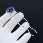 Natūralus Lapis Lazuli Brangakmenio Rankų Darbo 925 Sterlingo Sidabro Plaukų &Scaron;akutė - Plaukų Kuodelio Laikiklis Ploniems Plaukams, Dovanos Jai 3.14" mėlyna