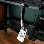 304 Nerūdijančio plieno kepsnių žnyplės Blynų kepsnių grotelių mentelė Žnyplės Kepsnių žnyplės Kepti žuvį mentelė Žnyplės Duonos namų virtuvės įrankis juoda