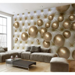 Modernūs tapetai Golden Ball Soft Pack Fresh Hotel Badroom Svetainės fonas Didelė freska 350 cm(W) x 245 cm(H)