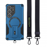 &bdquo;Landyard Strap Kickstand&ldquo; dėklas, skirtas Samsung Galaxy Samsung Galaxy S25 S24 Ultra Plus A56 A36 A16 5G A55 A35 A15 A54 A14 telefono krep&scaron;ys for Galaxy S25 juoda