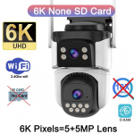Lauko 20MP WiFi kamera Optinė 10x priartinimas 10K keturi objektyvai keturi ekranai PTZ žmogaus dviejų krypčių garso automatinio sekimo apsaugos kamera CCTV 6K Camera