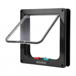 &Scaron;uniuko Kačiuko Saugus Įėjimo/I&scaron;ėjimo Durys su 4 Krypčių Apsauginiu Užraktu &Scaron;uns Katės Atlenkiamos Durys Naminių Gyvūnų Durys ir Stumdomos Durys Atmosferos Poveikiui Atsparios Katės Atlenkiamos Durys S juoda