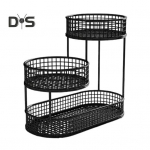 Vaisių krep&scaron;elis virtuvei Kelių pakopų laikymo dėžė Kelių pakopų vaisių dubenėlio vielinio krep&scaron;elio tvarkyklė daržovių užkandžiams bulvių svogūnams S juoda