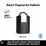 IP67 TTLock Bluetooth APP I&scaron;manioji pakabinama spyna Pir&scaron;tų atspaudų spyna Beraktė Mini krep&scaron;io spyna su Aleax Google Home Elektroninė durų spyna juoda