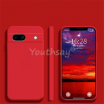 Skirtas &bdquo;Google Pixel 7A Case Pixel 8A 8 Pro 7A 6 Pro 6A 7 Cover Sky Silicone TPU Mink&scaron;tas Capa Protector Pixel 7A Case Gumine For Pixel 7A raudona