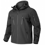 Vyri&scaron;ka Soft Shell taktinė striukė vandeniui atspari &scaron;ilta vilna su gobtuvu karinis paltas Žieminiai žygiai Medžioklės drabužiai Vir&scaron;utiniai drabužiai Lauko Striukė nuo vėjo JAV Dydis XXL juoda