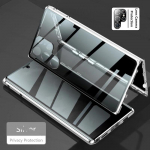 Magnetinis grūdinto stiklo privatumo metalinis dėklas Xiaomi Redmi Note 14 12T Pro 13 Pro+ su kameros objektyvo apsauga, dvipusis stiklo dangtelis Redmi Note 14 Pro+