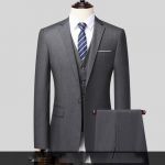 Dviejų sagų kostiumas vyrams (kostiumas + kelnės) Gražus Slim-fit Verslo Profesionalus Darbo Formalus Dviejų dalių Komplektas XS-6XL M