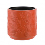 Vazonas su plok&scaron;čiu dugnu, antideformuotas lengvas, unikalus, stabilus, sultingas vazonas namų apyvokos reikmenys plytų raudona spalva