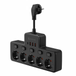 ES kintamosios srovės ki&scaron;tuko nepriklausomas jungiklis, montuojamas ant sienos, 5 AC Europos standarto ki&scaron;tuko tinklo filtras su 3 USB 1 C prievadais, įkrovimu