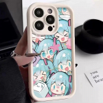 Hatsune Miku iPhone 14/13/12/11 Pro Max apsauginis mink&scaron;tas dėklas nuo smūgių, skirtas XR/XS/X iPhone 11