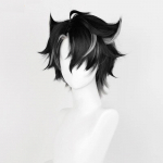 Sandėlyje Wriothesley Perukas Žaidimas Genshin Impact Cosplay Trumpas Juodas Pilkas Plaukas Fontaine Wriothesley Cosplay Perukas Anime Perukai + Peruko Kepuraitė One Size