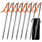 TITAN MANIA Peg Titano kuoliukai Lengvi Stiprūs 40 cm 8 vnt. rinkinys Palapinės kuoliukas Tvirtas montavimo įrankis Solo stovyklavimas Lauko stovyklavimo įranga Laikymo krep&scaron;ys