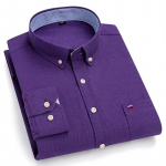 &bdquo;Sinwoyan Solid Pure Cotton Oxford&ldquo; vyri&scaron;ki mar&scaron;kiniai, kasdieniai, įprastiniai ilgomis rankovėmis su ki&scaron;ene ant krūtinės 4XL