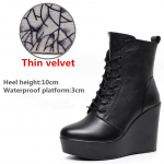 Moteri&scaron;ki natūralios odos aulinukai žiemai, moteri&scaron;ki pliu&scaron;iniai sniego batai, platforminiai aulinukai su plei&scaron;tu, moteri&scaron;ki batai su auk&scaron;tu kulnu, dydžiai 33-43 43