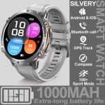 2025 Naujas 1000MAH Super i&scaron;tvermės I&scaron;manusis laikrodis Vyrams 1,73 colio HD ekranas GPS Kompasas Bluetooth skambutis Vandeniui atsparus Sportinis i&scaron;manusis laikrodis XIAOMI sidabras