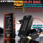 KEYSION Dvigubas CS43198 DAC Garso Dekoderis 768kHz DSD256 USB Type-C į 3.5/4.4mm Auk&scaron;tos Kokybės HiFi Ausinių Stiprintuvas iOS Android PC juoda