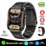 2025 Naujas karinis vyri&scaron;kas i&scaron;manusis laikrodis sveikatos monitorius Bluetooth skambutis i&scaron;manusis laikrodis fitnesas IP68 vandeniui atsparus sportinis laikrodis moterims steel belt juoda