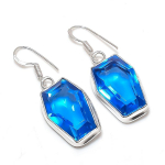 Tanzanite Gemstone Handmade 925 Sterling Silver Jewelry Earring 1.58 j6m97