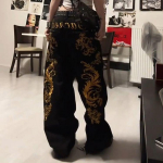 ZYLLO Amerikieti&scaron;ko Retro Stiliaus Drakono Spaudos Tiesios Džinsinės Kelnės Tūkstantmečio Subkultūros Mada Harajuku Hip Hop Y2k Kelnės Laisvos Džinsinės Kelnės S