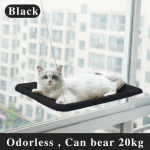 Cat Hamakas Mielos pakabinamos lovos Patogios saulėtos sėdynės prie lango tvirtinimo naminiams gyvūnėliams gaminys Mink&scaron;tos naminių gyvūnėlių lentynos reikmenys nuimamas guolis 20 kg juoda