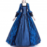 Moteri&scaron;ka Retro vakarėlio princesė Cosplay nėrinių suknelė iki grindų M tamsiai mėlyna