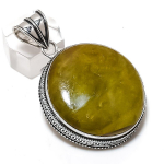 Natural Swiss Green Opal Gemstone 925 Sterling Silver Jewelry Pendant 2.17 o9w22