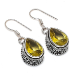 Natural Citrine Gemstone Handmade 925 Sterling Silver Jewelry Earring 1.38 b2s83