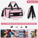 Pink Tool Bag for Women Tote Girls Pouch Ladies Withwith Double Zippers Portable 13 inch