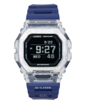 Casio G-Shock G-Lide Skaitmeninis I&scaron;manusis telefonas Ry&scaron;ys Mėlynas Dervos Dirželis Kvarcinis GBX-100S-2 200M Unisex Laikrodis juoda