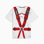 PUMA x A$AP Rocky Logotipo Saugos Diržo Dizaino Laisvalaikio Mar&scaron;kinėliai trumpomis rankovėmis Vyri&scaron;ki Vir&scaron;utiniai Drabužiai Balti 631040-05 XS
