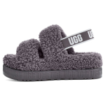 UGG Oh Fluffita Audinio Patogūs Paprasti Basutės Moteri&scaron;kos basutės Pilkos 1120876-SHA 40
