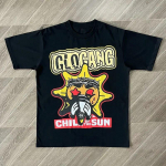 Auk&scaron;tos kokybės vasariniai trumpomis rankovėmis vyri&scaron;ki mar&scaron;kinėliai trumpomis rankovėmis Glo Gang Boyz Worldwide Tee Gėrimai Cartoon Vyri&scaron;ki moteri&scaron;ki medvilniniai mar&scaron;kinėliai trumpomis rankovėmis XXXXXL juoda