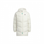 Adidas Neo Vientisos Spalvos Gobtuvu Užsegamas Vidutinio Ilgio Pūkinis &Scaron;varkas Unisex Vir&scaron;utiniai Drabužiai Baltas HN4788 XL