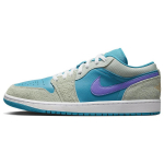 Air Jordan 1 Low SE Aquatone Concord Vyri&scaron;ki sportbačiai Mėlyni Pistacijų-&Scaron;alčio Psichiniai-Violetiniai DX4334-300 43