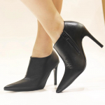 10CM Ploni Auk&scaron;takulniai Moteri&scaron;ki Ankle Boots Smailus Pir&scaron;tas Batai &Scaron;oninis Užtrauktukas Dideli Dydžiai 36-46 36 juoda