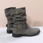 Vintažiniai europieti&scaron;ki ir amerikieti&scaron;ki Martin Boots: Retro sagtimi vidutinio vamzdžio odiniai batai moterims, galimi dideli dydžiai. 43