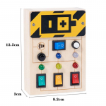 Montessori Busy Board sensoriniai žaislai mediniai su LED &scaron;viesos jungikliu Valdymo lenta Kelionės Vaikų žaidimai 2-4 m.