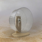 Super tylus didelis žiurkėno bėgimo ratas - Auksinio žiurkėno ratas augintinio žaislas With Wooden Stand