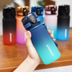 350 ml sportinis vandens butelis mergaitėms, ne&scaron;iojamas, nepralaidus matinis plastikinis plaktuvas, gėrimų puodelis laiko žymeklis, studentų ekskursija lauke, BPA 301-400ml