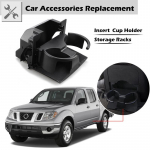 Automobilio centrinės konsolės galinės puodelio/butelio laikiklio įdėklas, laikymo lentyna, juodas, tinkamas Nissan Frontier Pathfinder Xterra 05-15 Insert Cup Holder black