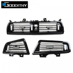 Chromuotas Piano Black priekinės konsolės grotelės Dash AC oro kondicionieriaus ventiliacijos anga, skirta BMW 5 serijos F10 F11 520i 525i 528i 530i LHD Right