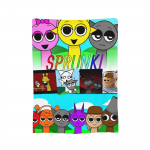 Animacinis žaidimas Sprunki Incredibox Antklodė Flanelinė pledinė antklodė Vasaros oro kondicionieriaus dekoracija Mink&scaron;ta &scaron;ilta lovatiesė, 125x100cm 50x40in