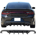 Galinio buferio difuzorius, suderinamas su 2015&ndash;2025 m. Dodge Charger, IKON V2 stiliaus, anglies pluo&scaron;to spaudos, keturių i&scaron;metimo angų, galinio difuzoriaus lūpa Sha United States