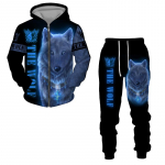 &bdquo;The Wolf 3D Print&ldquo; vyri&scaron;kas sportinis kostiumas su užtrauktuku, laisvalaikio džemperis ir kelnės 2 vnt. Rinkiniai Dideli megztiniai pavasario rudens vyri&scaron;ki drabužiai 6XL